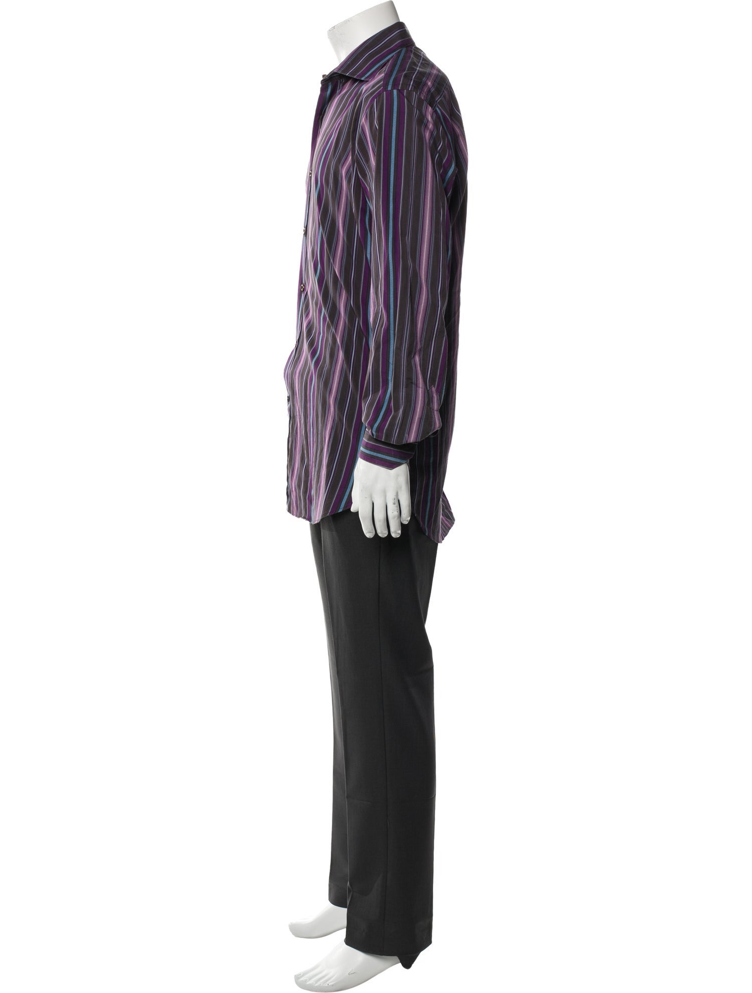 Etro Striped Long Sleeve Dress Shirt