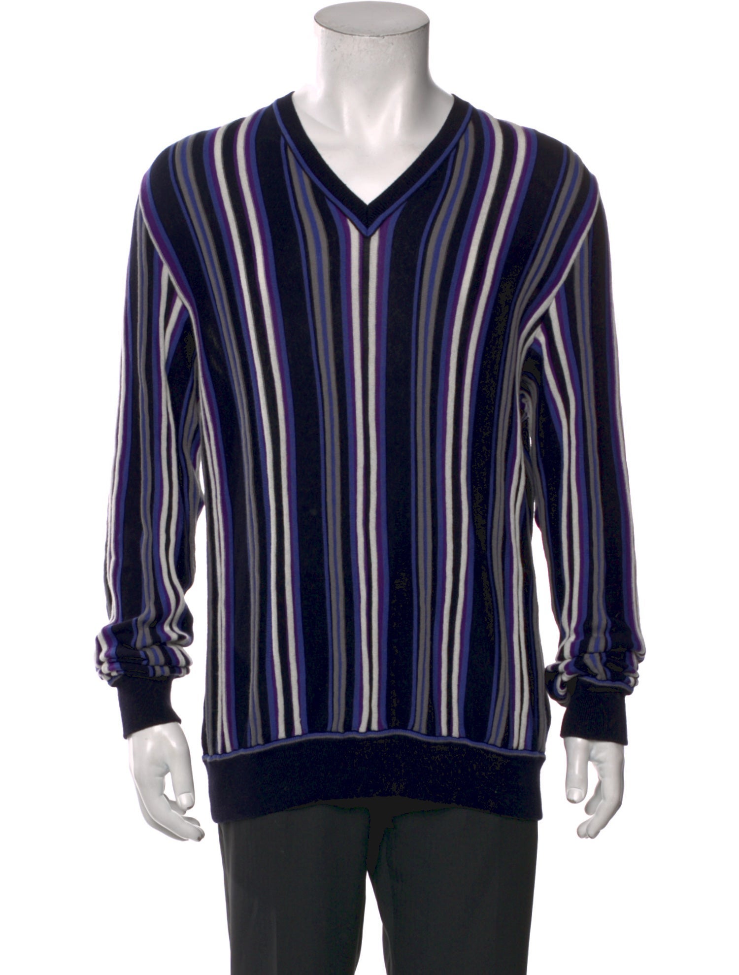Etro Striped V-Neck Pullover
