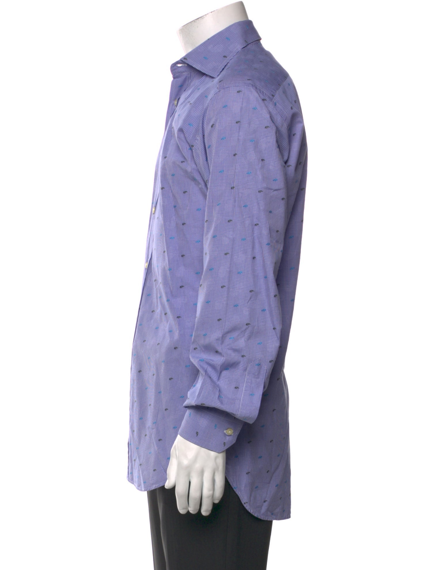 Etro Plaid Print Long Sleeve Dress Shirt