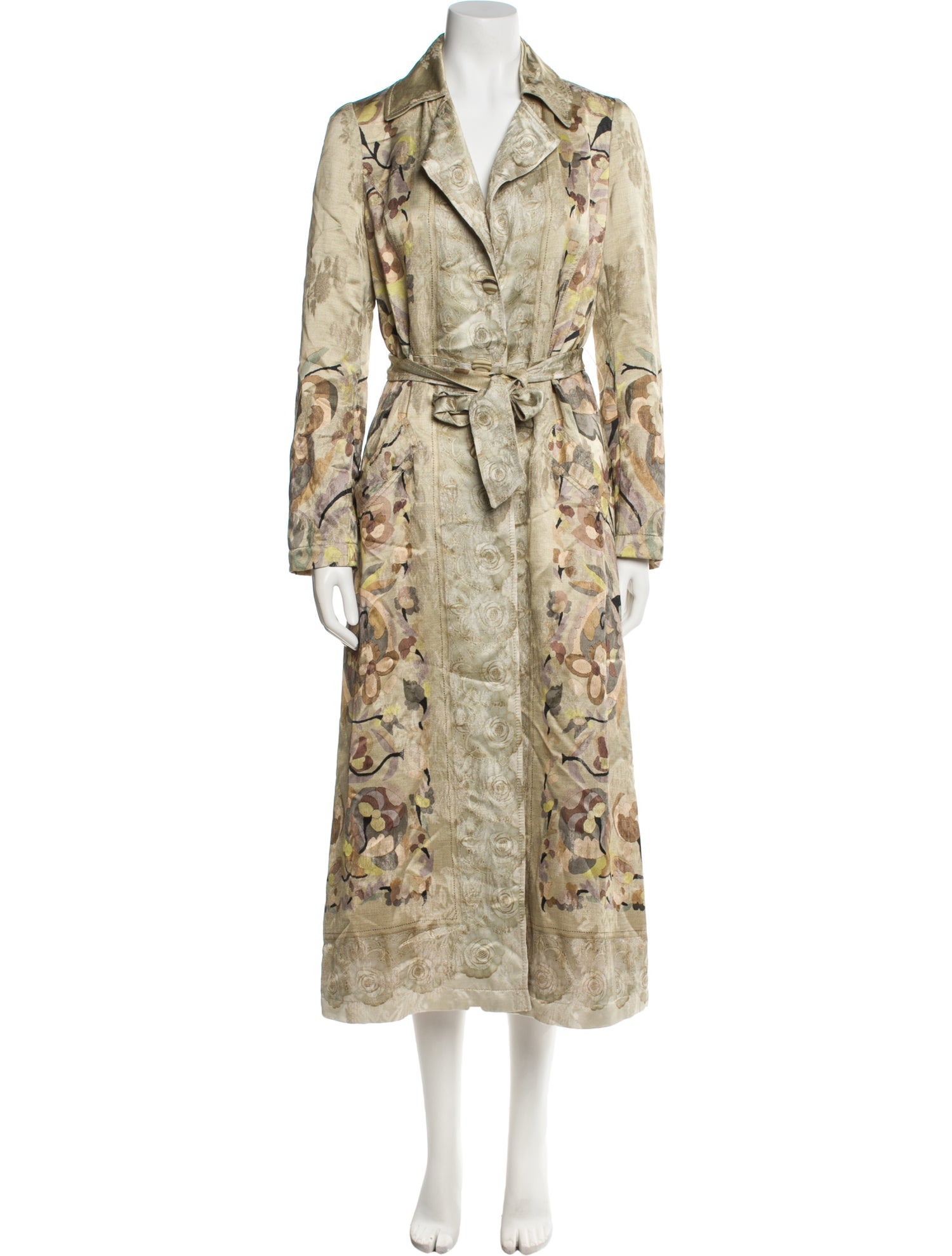 Etro Floral Print Trench Coat