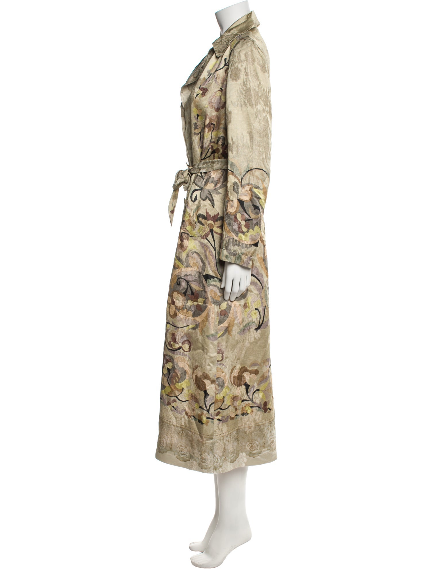 Etro Floral Print Trench Coat