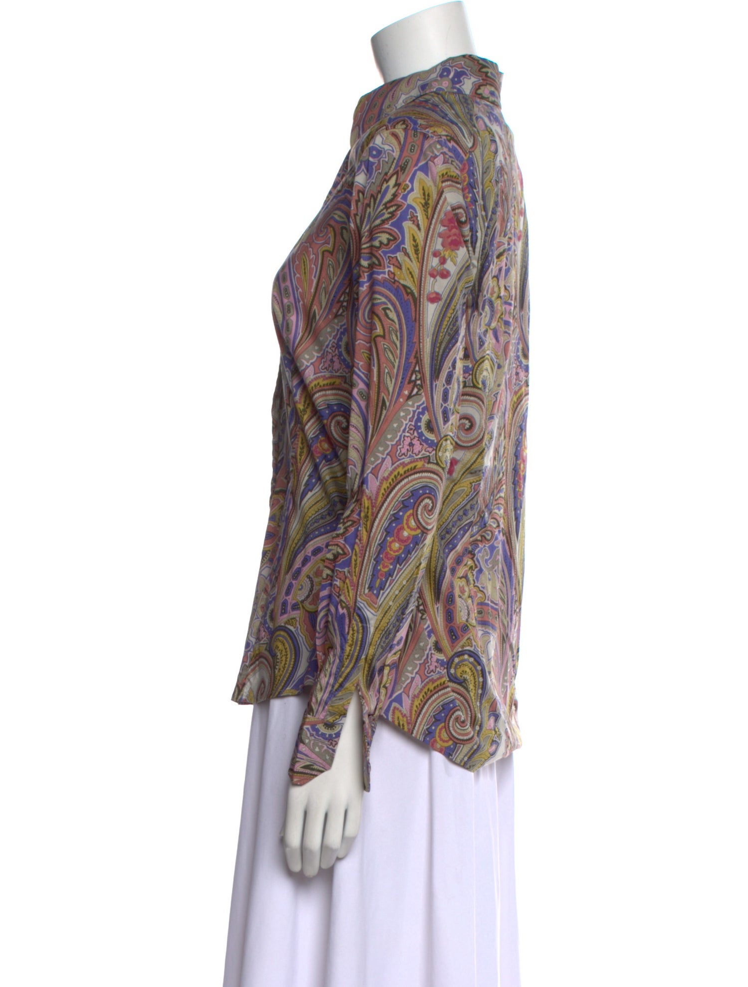 Etro Paisley Print Long Sleeve Button-Up Top