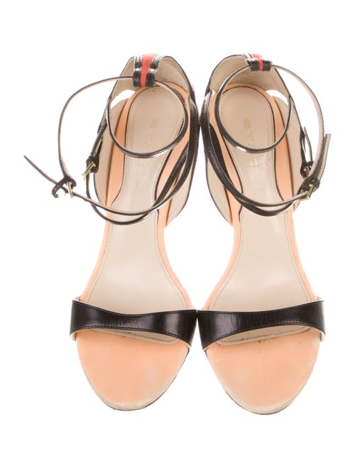 Etro Leather Animal Print Sandals