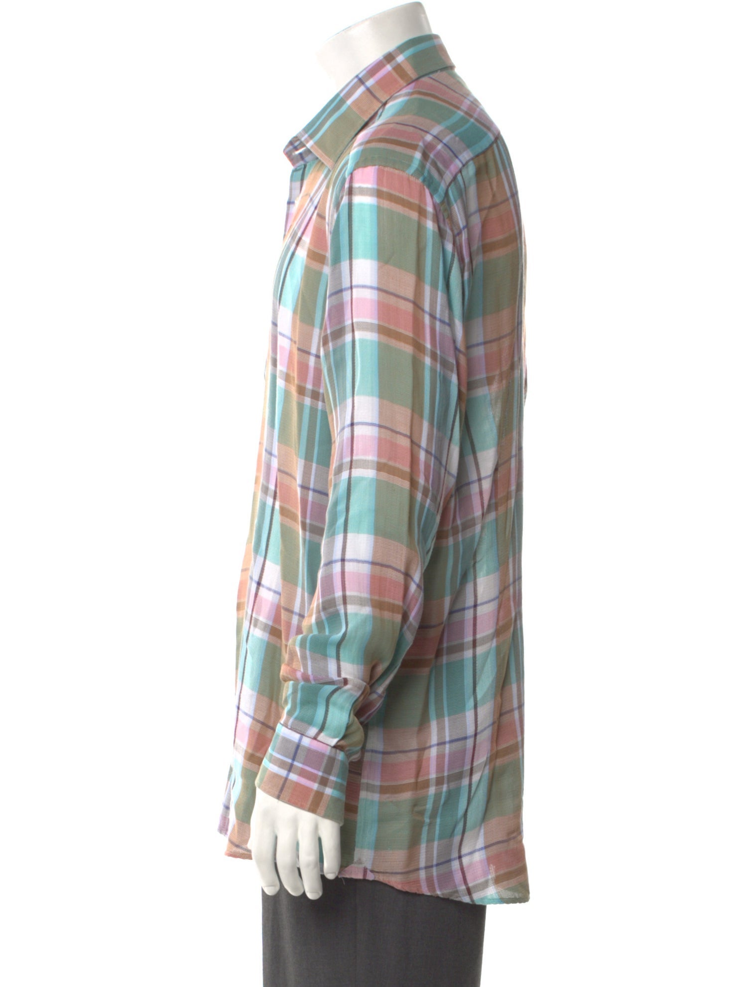 Etro Plaid Print Long Sleeve Shirt