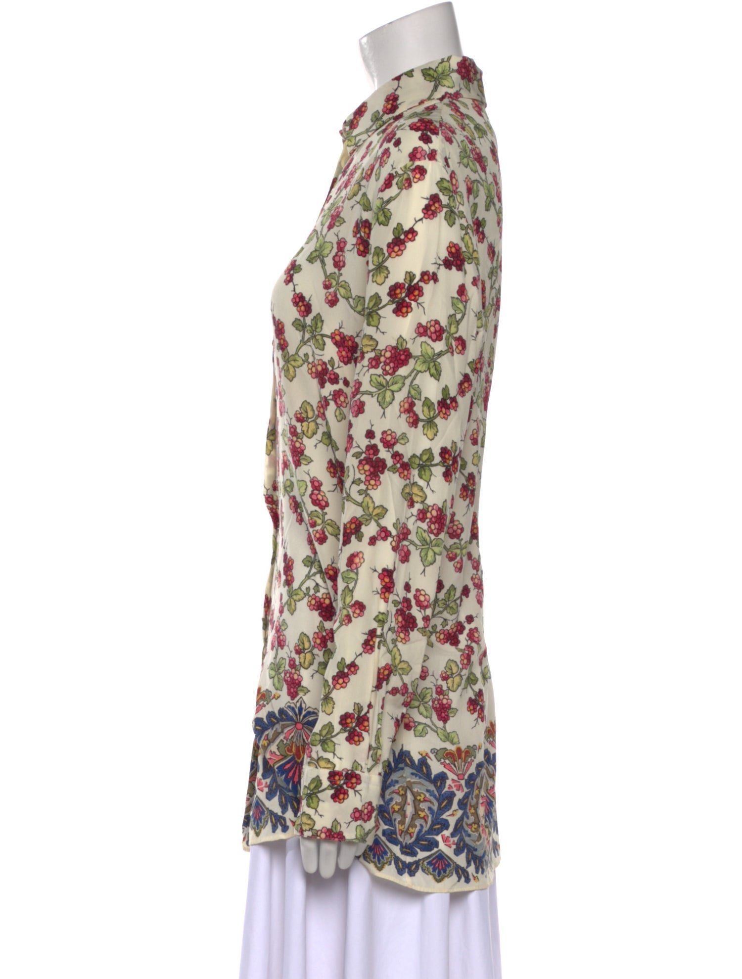 Etro Silk Printed Button-Up Top