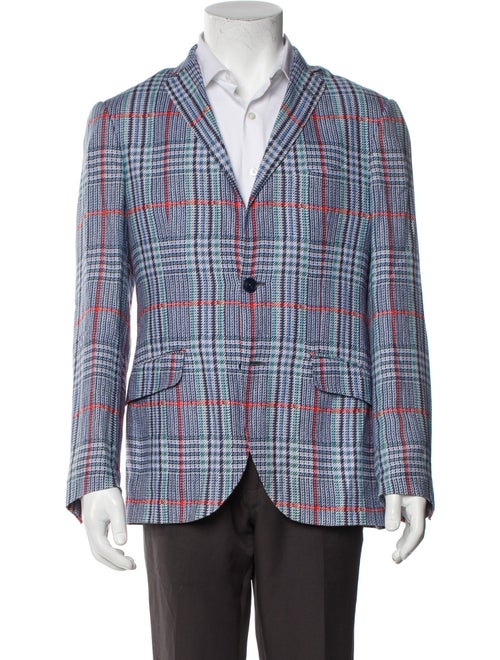 Etro Silk Plaid Print Blazer
