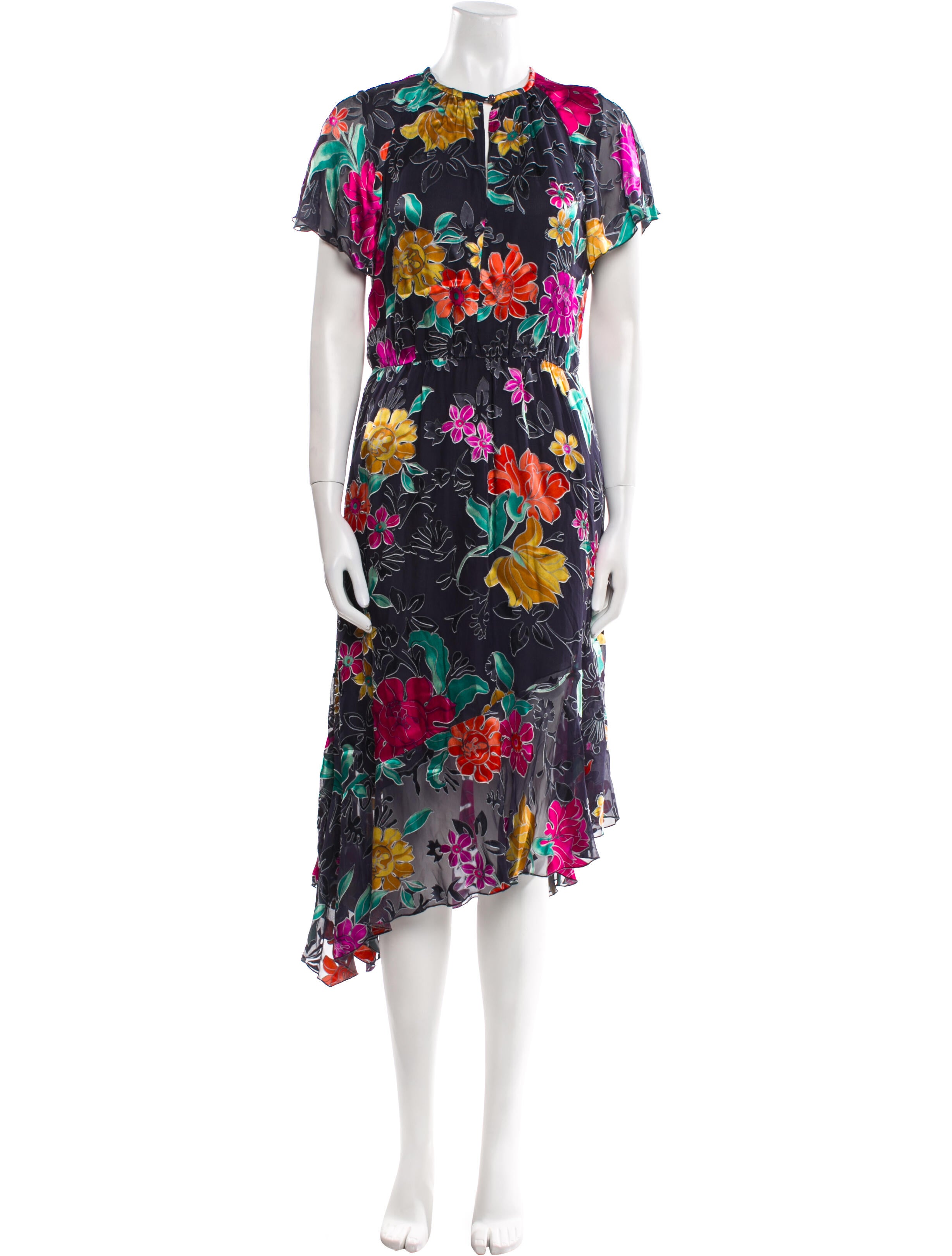 Etro Floral Print Midi Length Dress