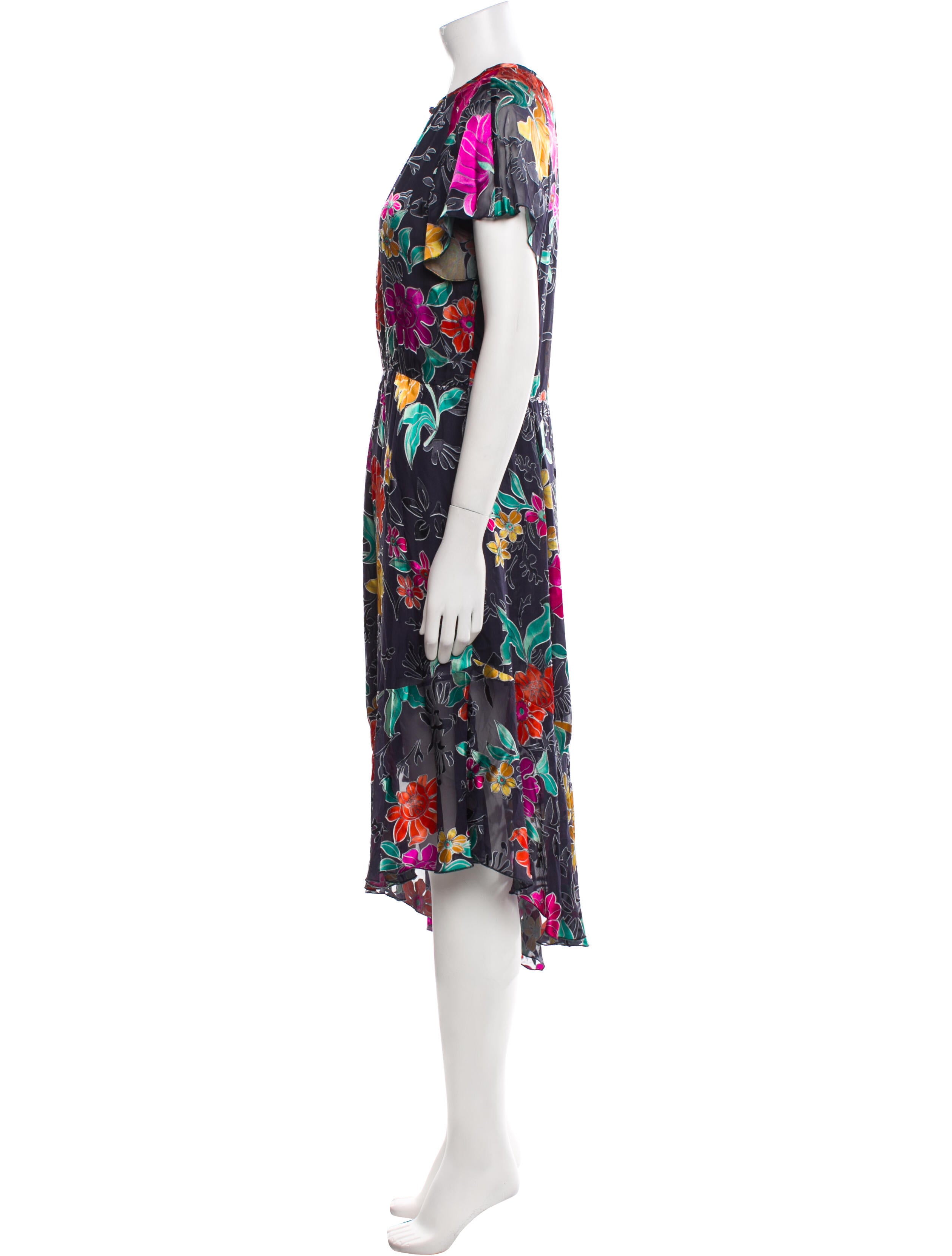 Etro Floral Print Midi Length Dress