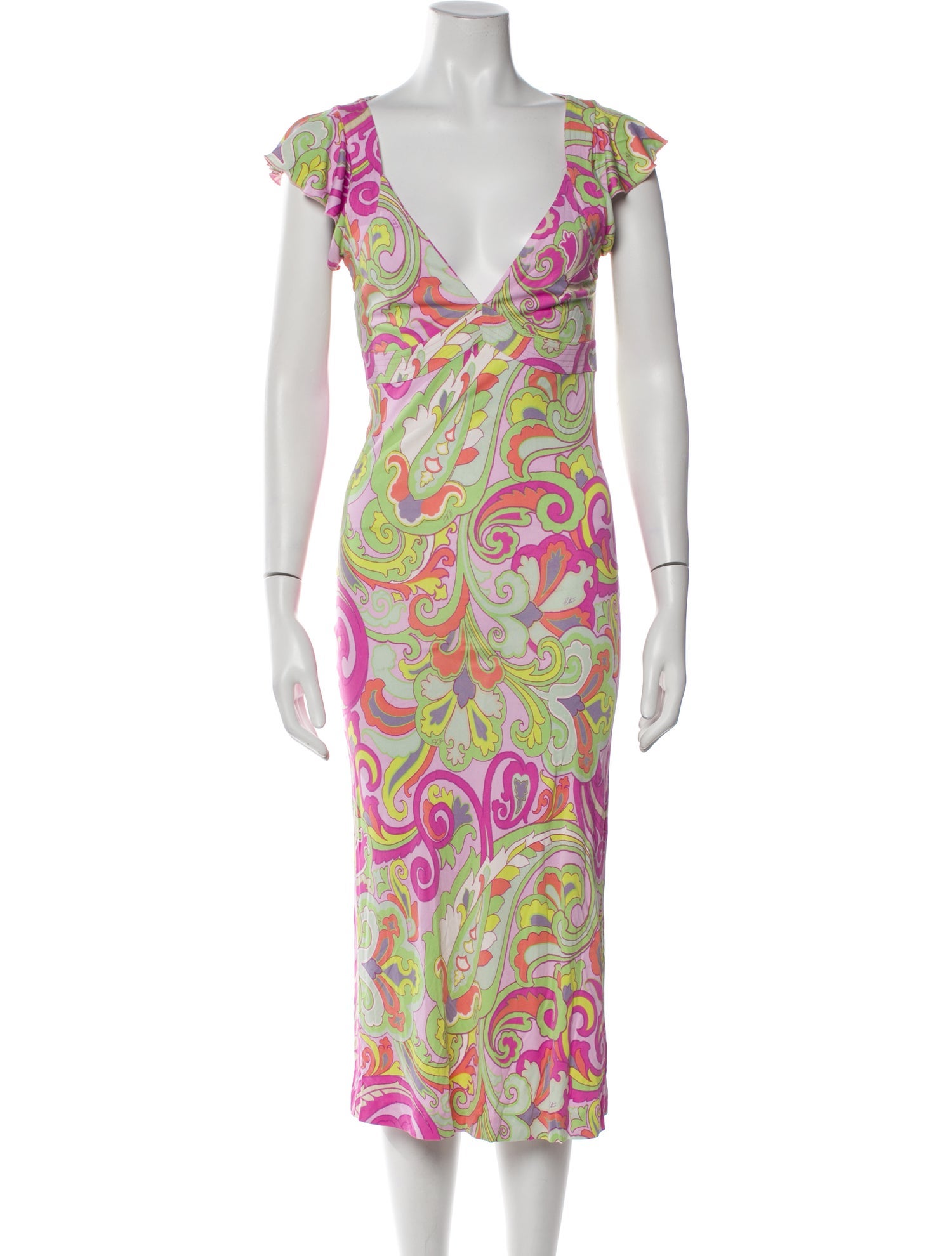Etro Paisley Print Midi Length Dress