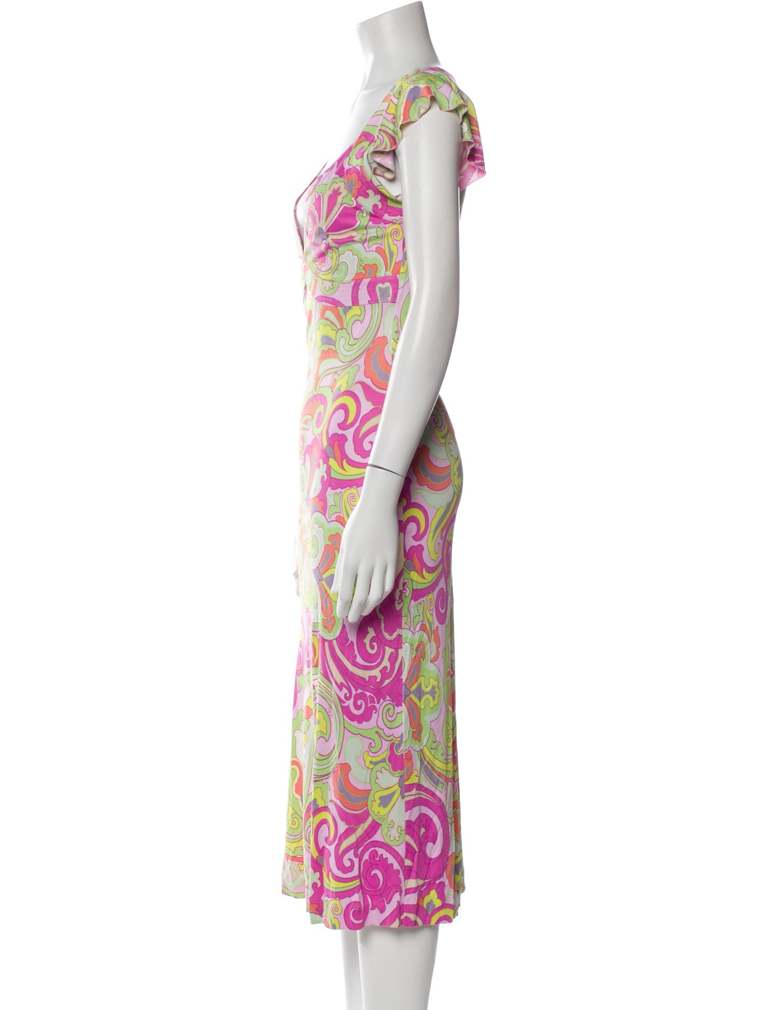 Etro Paisley Print Midi Length Dress