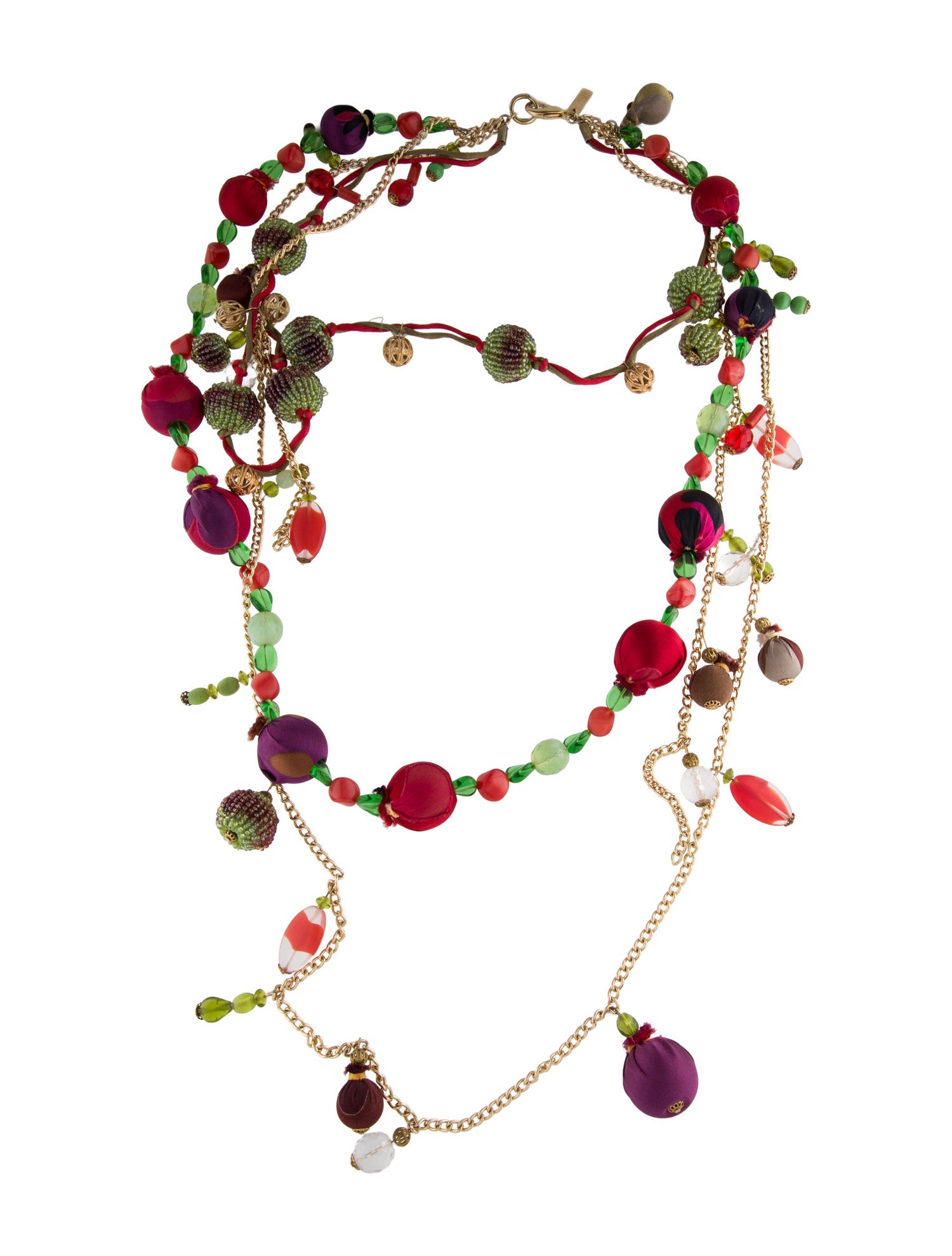 Etro Crystal, Bead & Fabric Multistrand Necklace