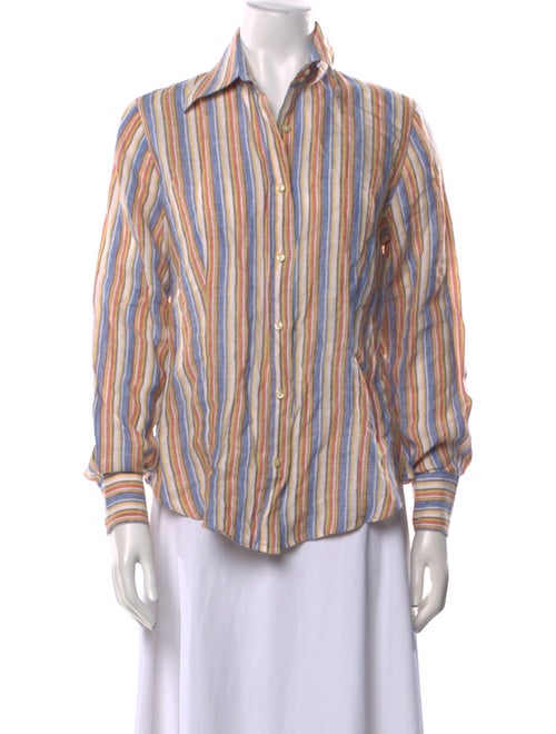 Etro Striped Long Sleeve Button-Up Top