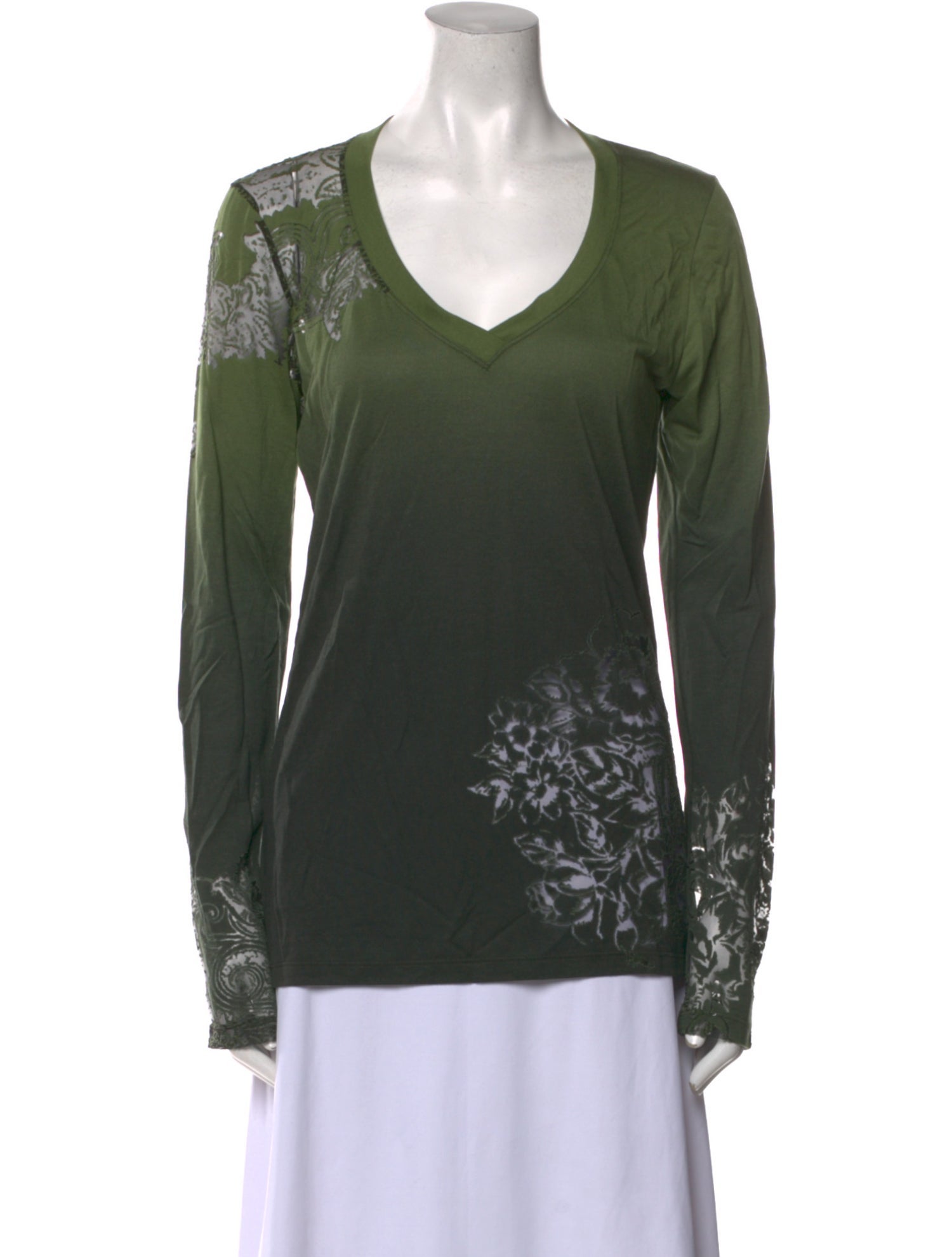 Etro V-Neck Long Sleeve T-Shirt