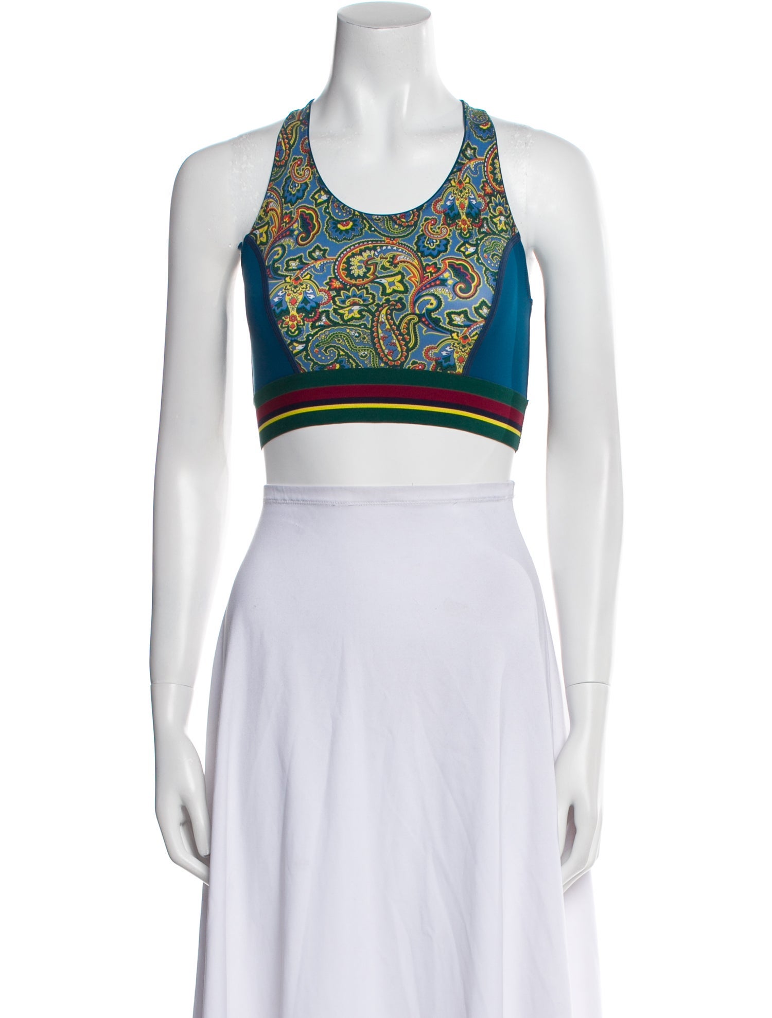 Etro Paisley Print Scoop Neck Crop Top