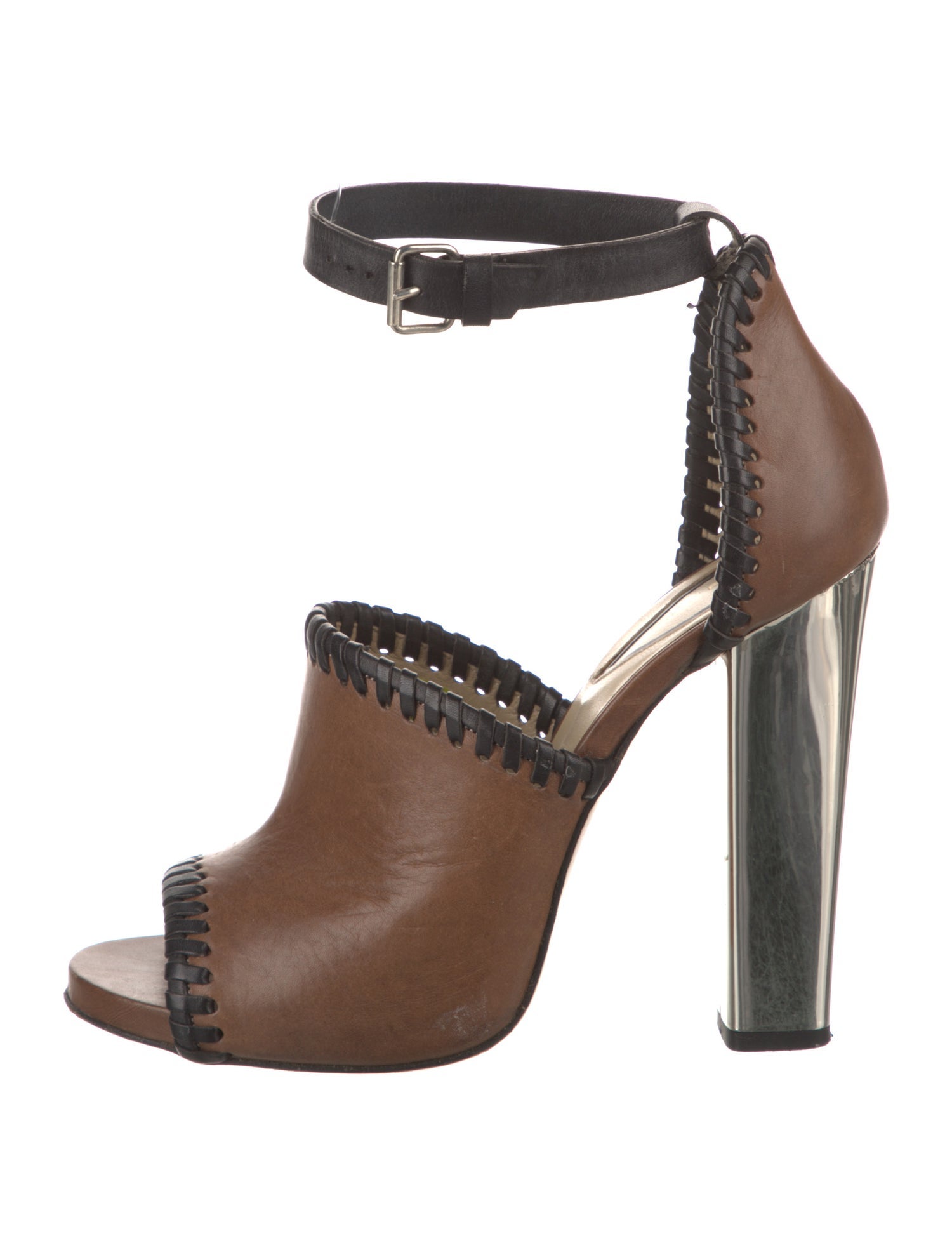 Etro Leather Whipstitch Trim D'Orsay Pumps