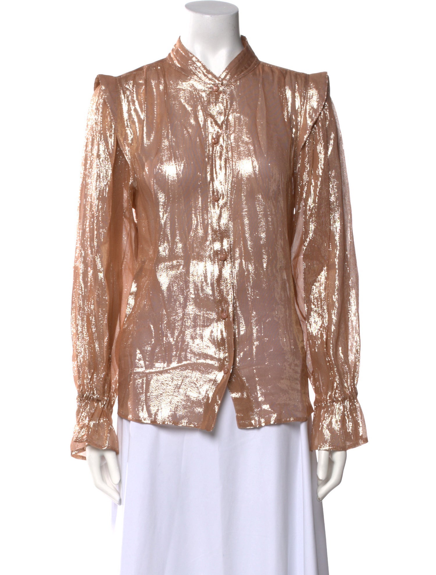 Etro Silk Long Sleeve Button-Up Top