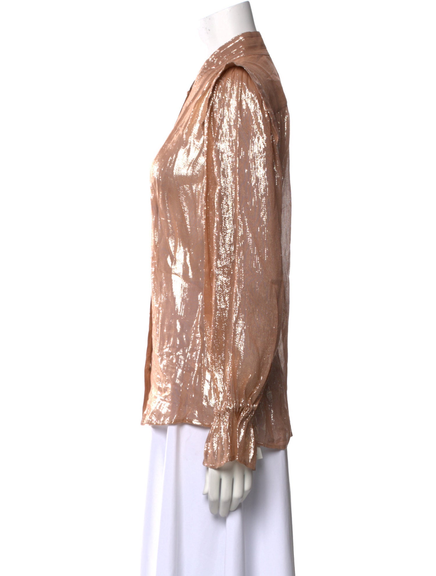 Etro Silk Long Sleeve Button-Up Top