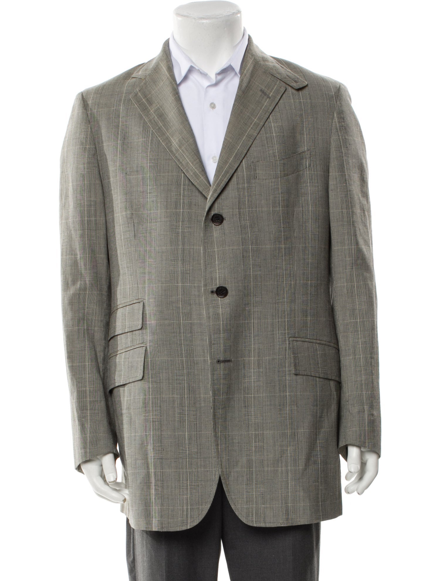 Etro Wool Plaid Print Blazer