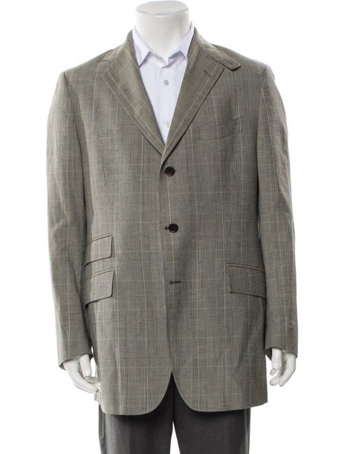 Etro Wool Plaid Print Blazer