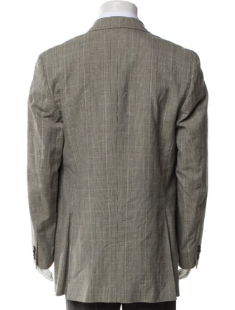Etro Wool Plaid Print Blazer