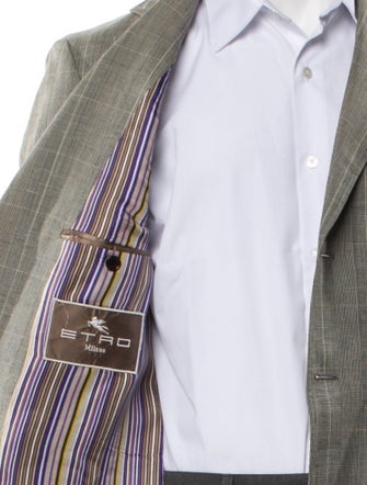 Etro Wool Plaid Print Blazer