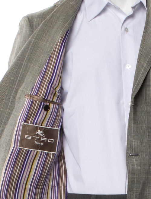 Etro Wool Plaid Print Blazer