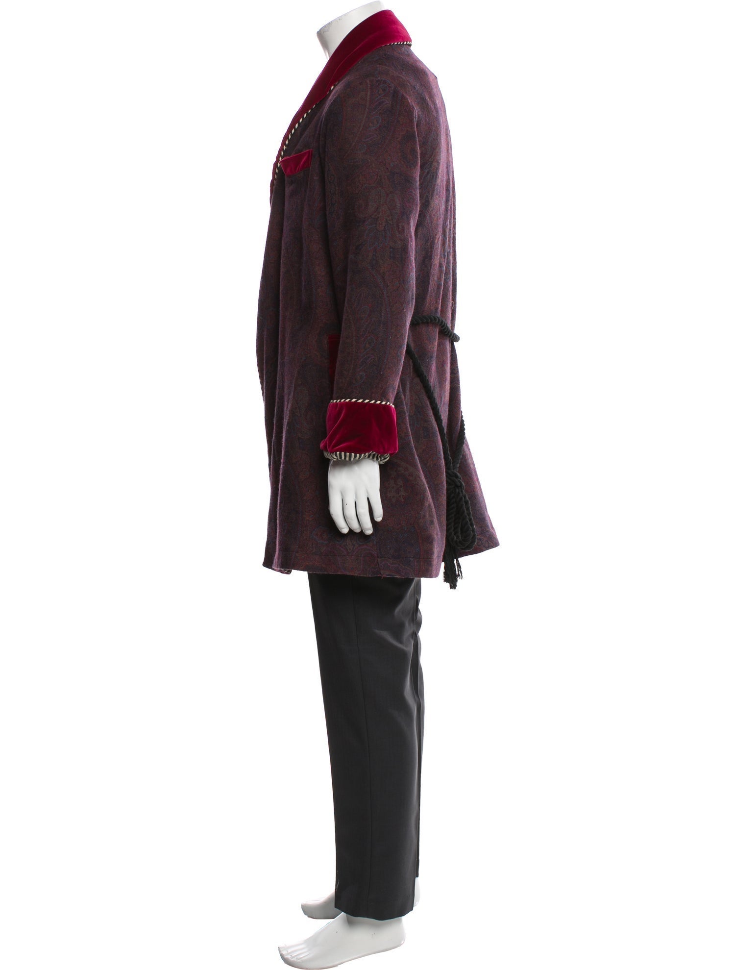 Etro Wool Colorblock Pattern Robe