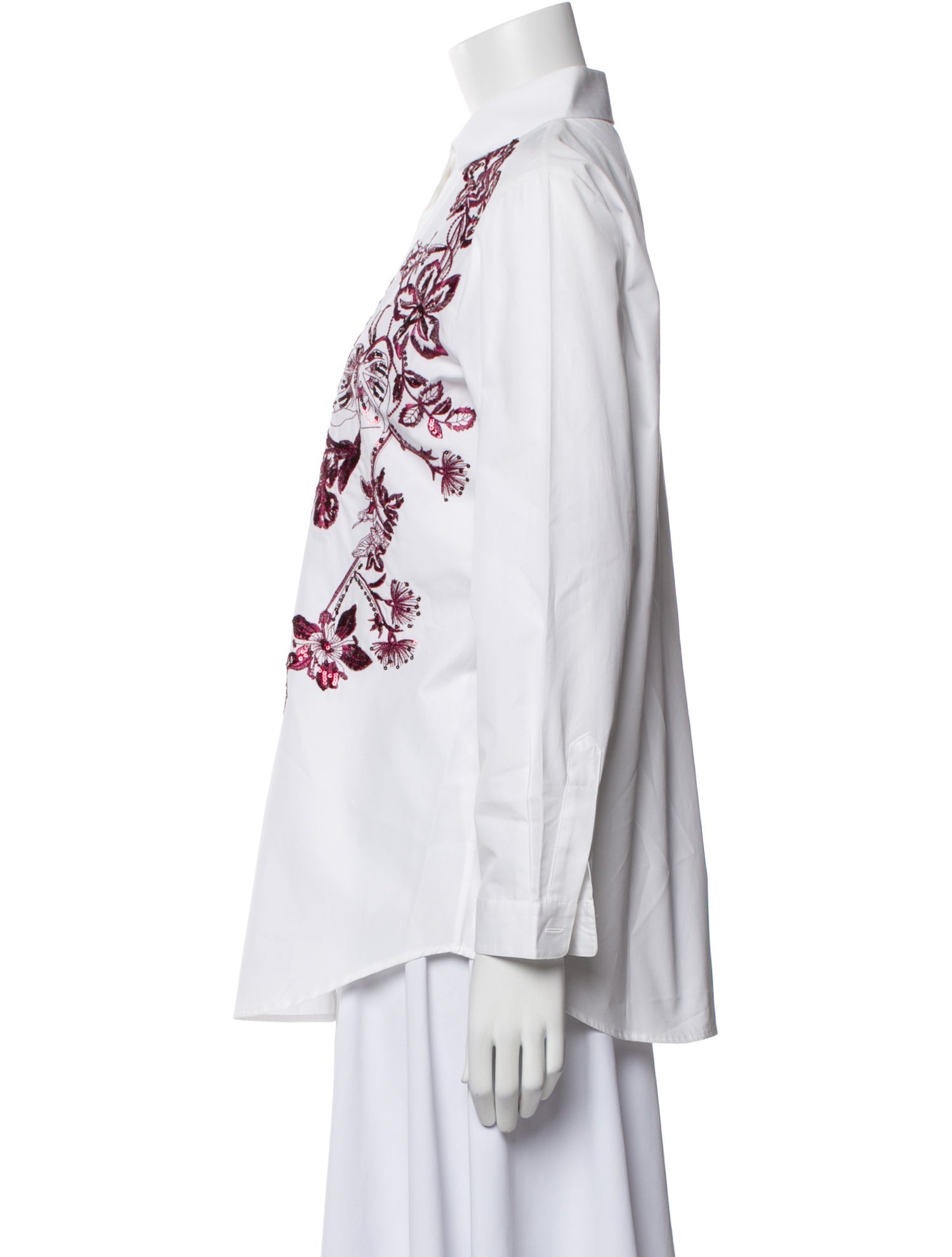 Etro Printed Long Sleeve Button-Up Top