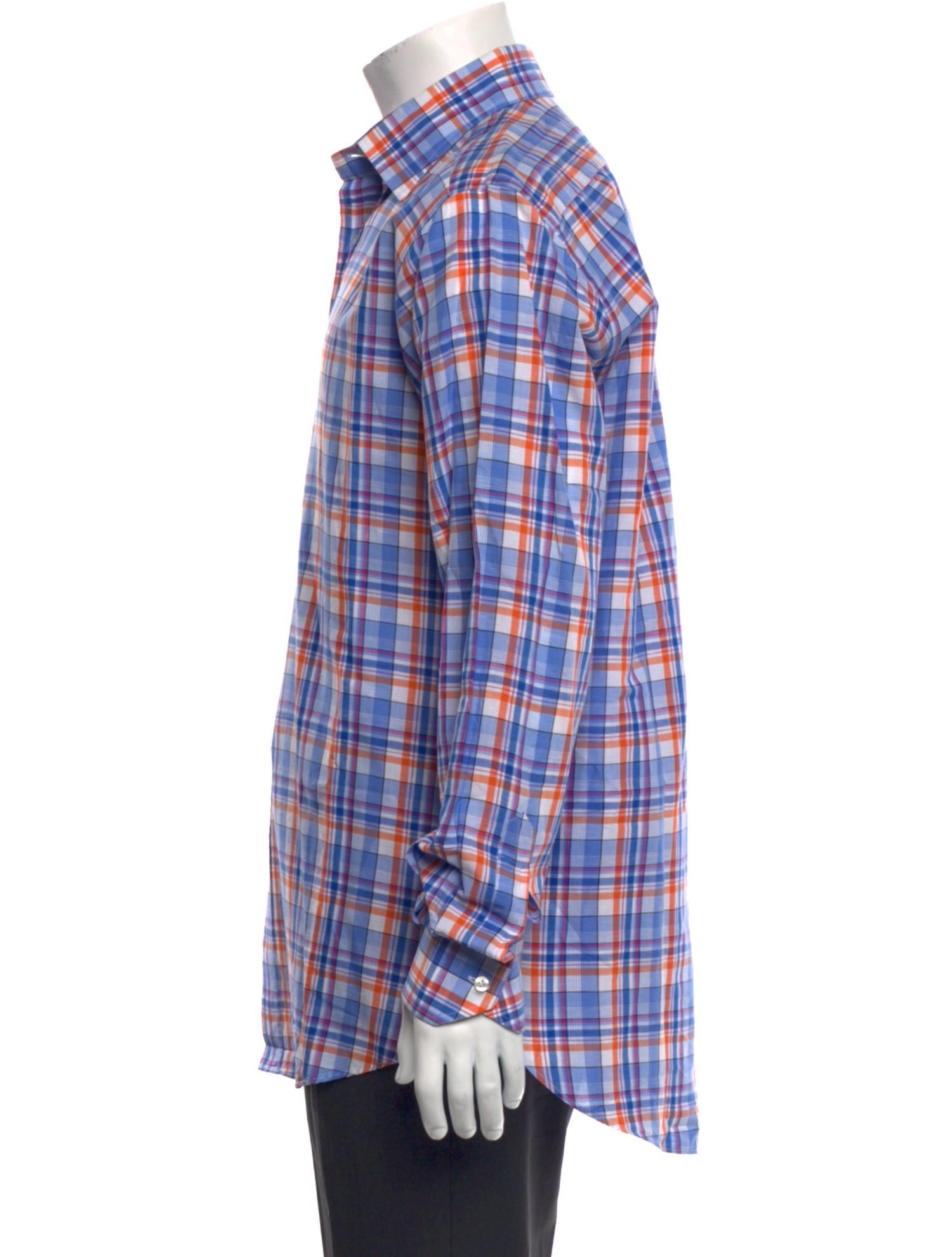 Etro Plaid Print Long Sleeve Shirt