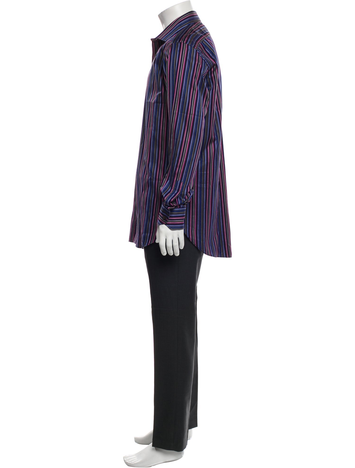 Etro Striped Long Sleeve Dress Shirt