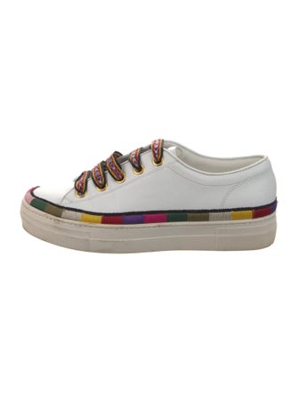 Etro Leather Colorblock Pattern Sneakers