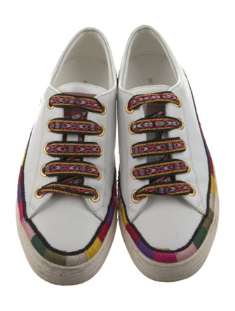 Etro Leather Colorblock Pattern Sneakers