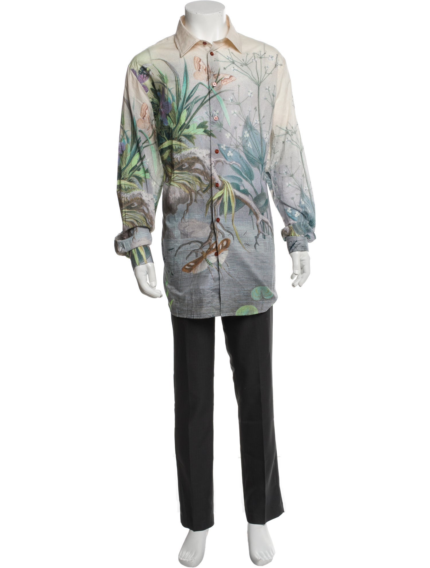 Etro Striped Long Sleeve Dress Shirt