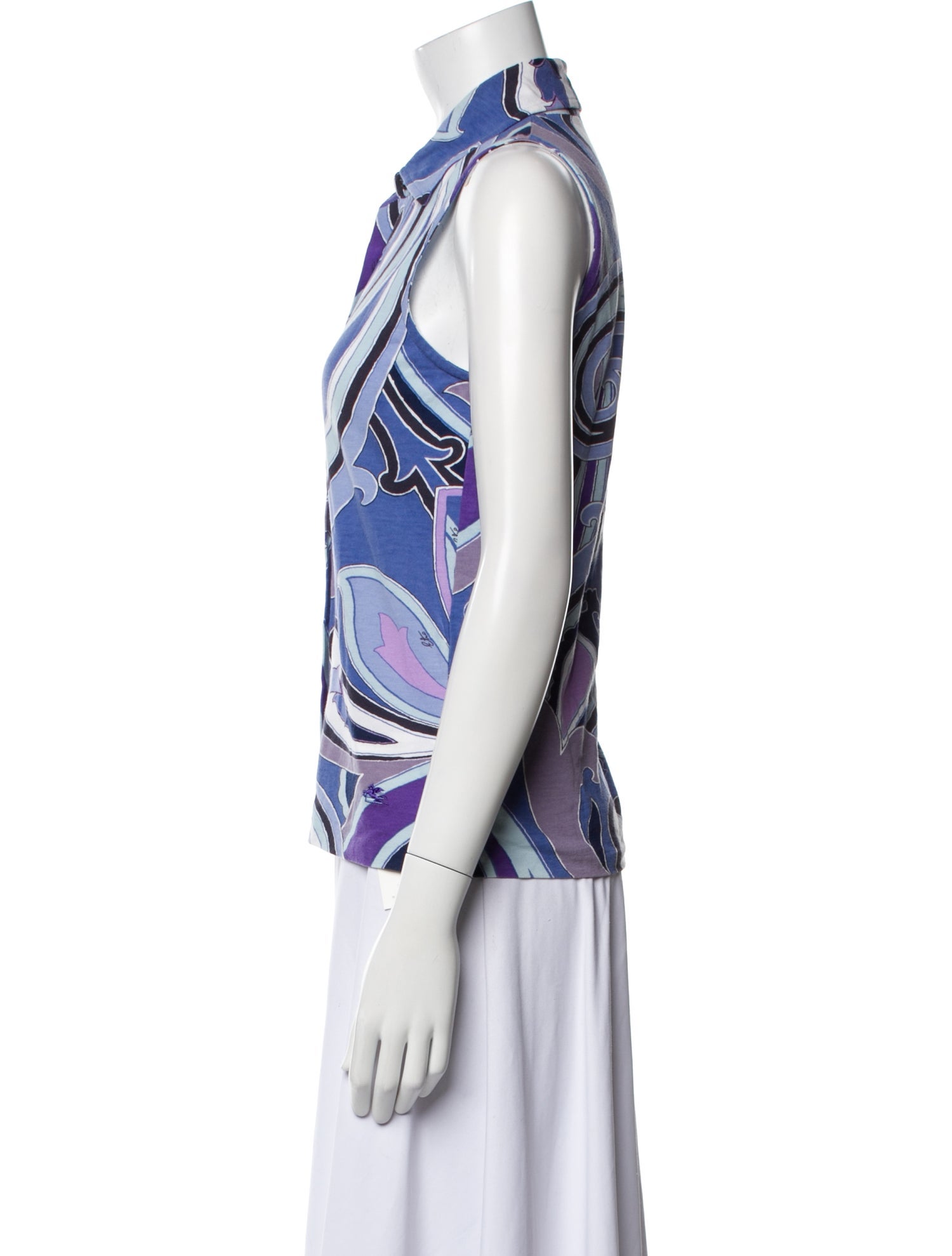 Etro Printed Cowl Neck Top