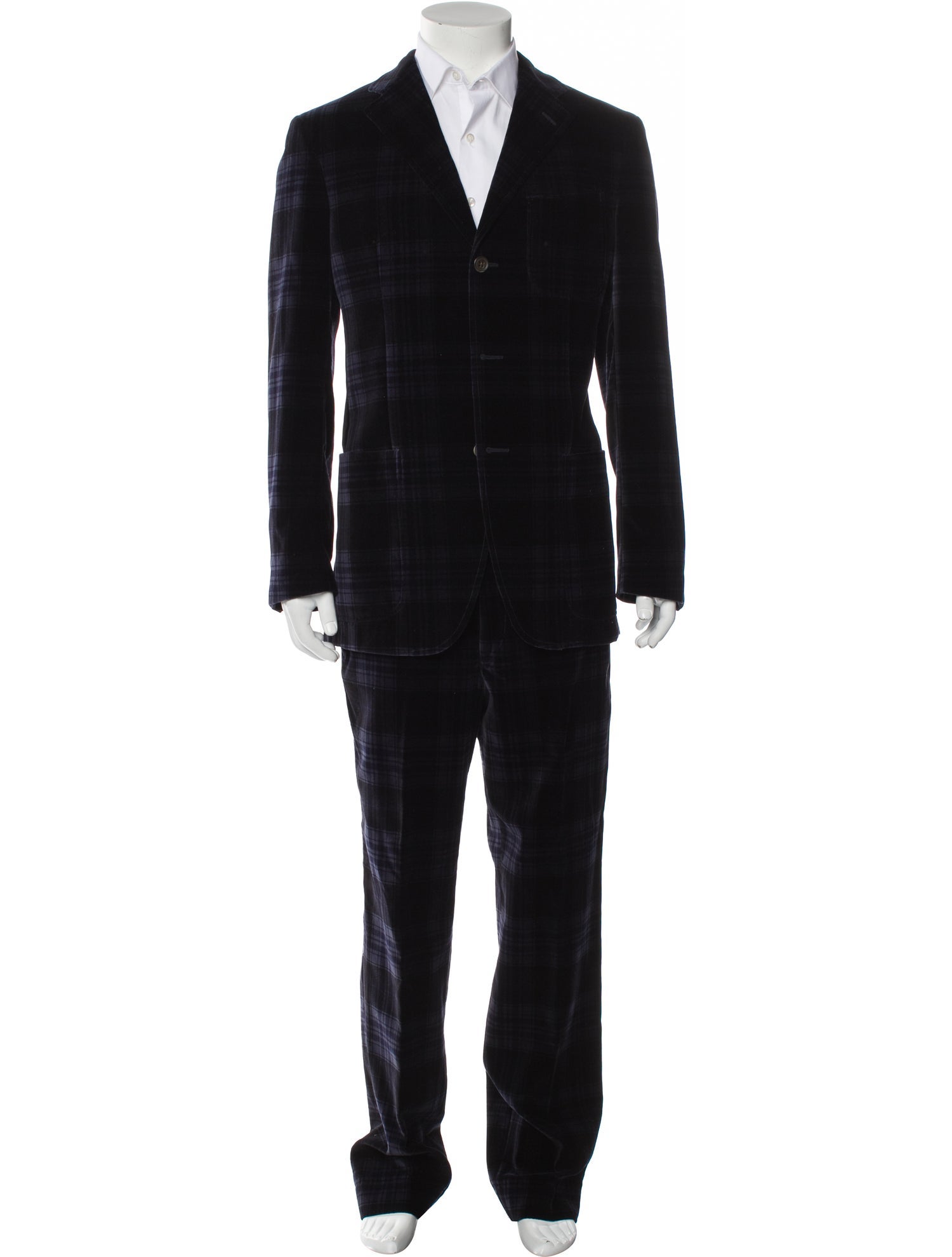 Etro Plaid Print Two-Piece Suit