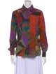 Etro Printed Long Sleeve Button-Up Top
