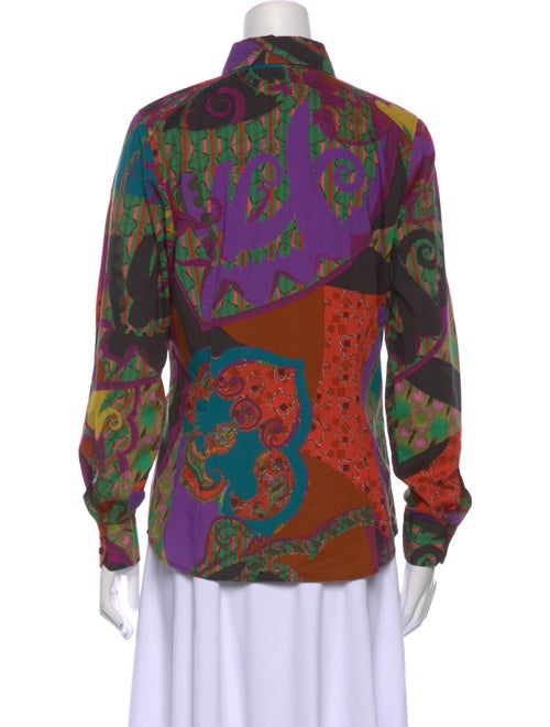 Etro Printed Long Sleeve Button-Up Top