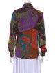 Etro Printed Long Sleeve Button-Up Top