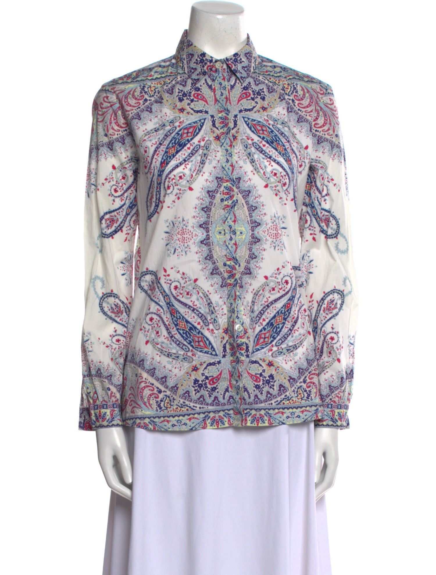 Etro Paisley Print Mock Neck Blouse