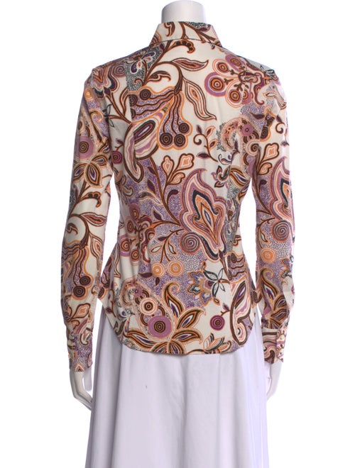 Etro Printed Long Sleeve Button-Up Top