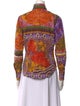 Etro Printed Long Sleeve Button-Up Top