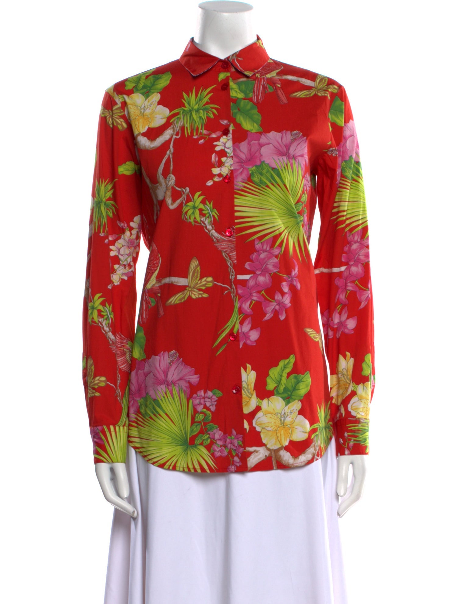 Etro Floral Print Long Sleeve Button-Up Top