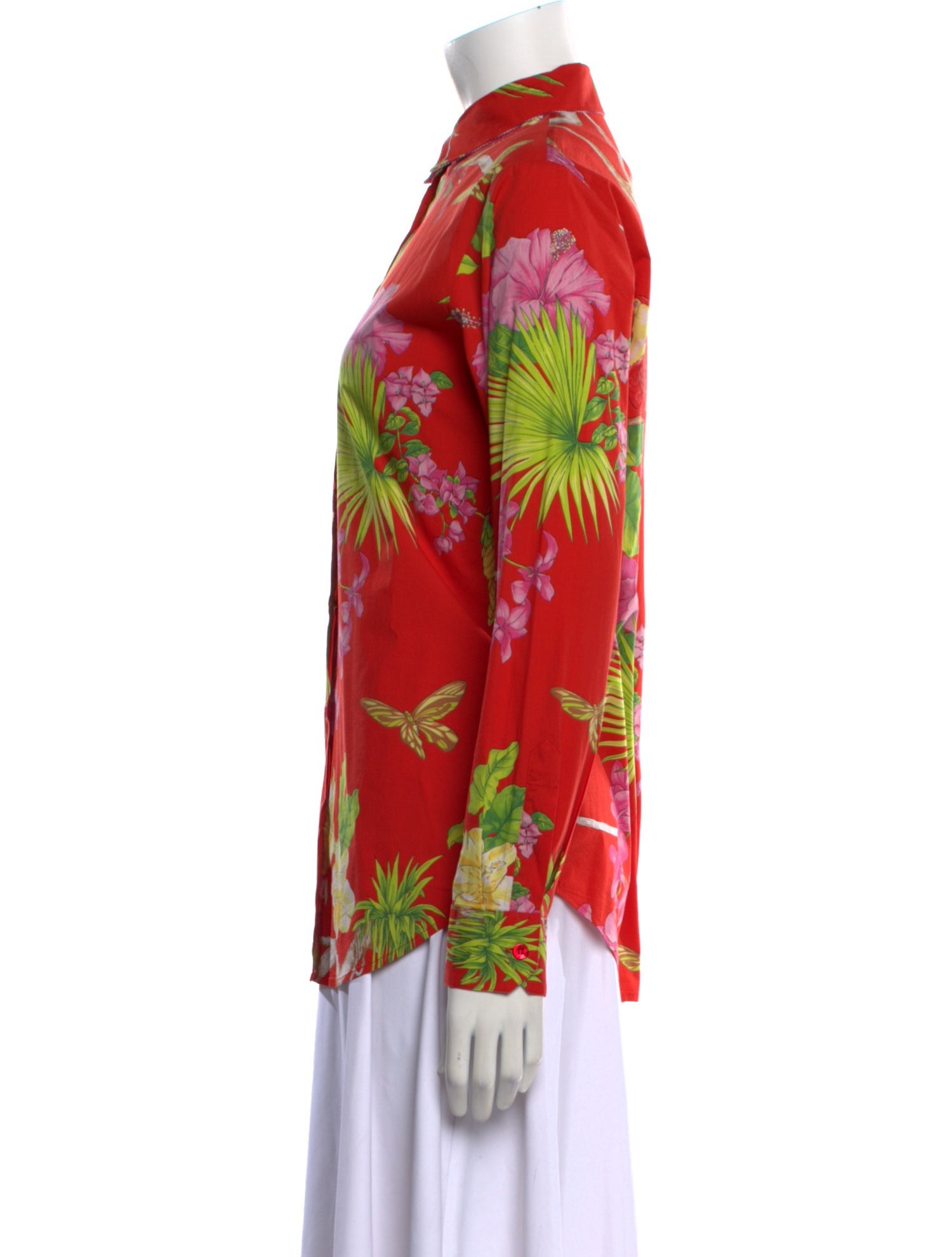 Etro Floral Print Long Sleeve Button-Up Top