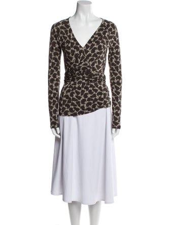 Etro Printed V-Neck Top