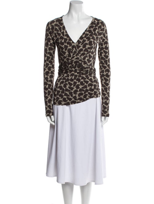 Etro Printed V-Neck Top