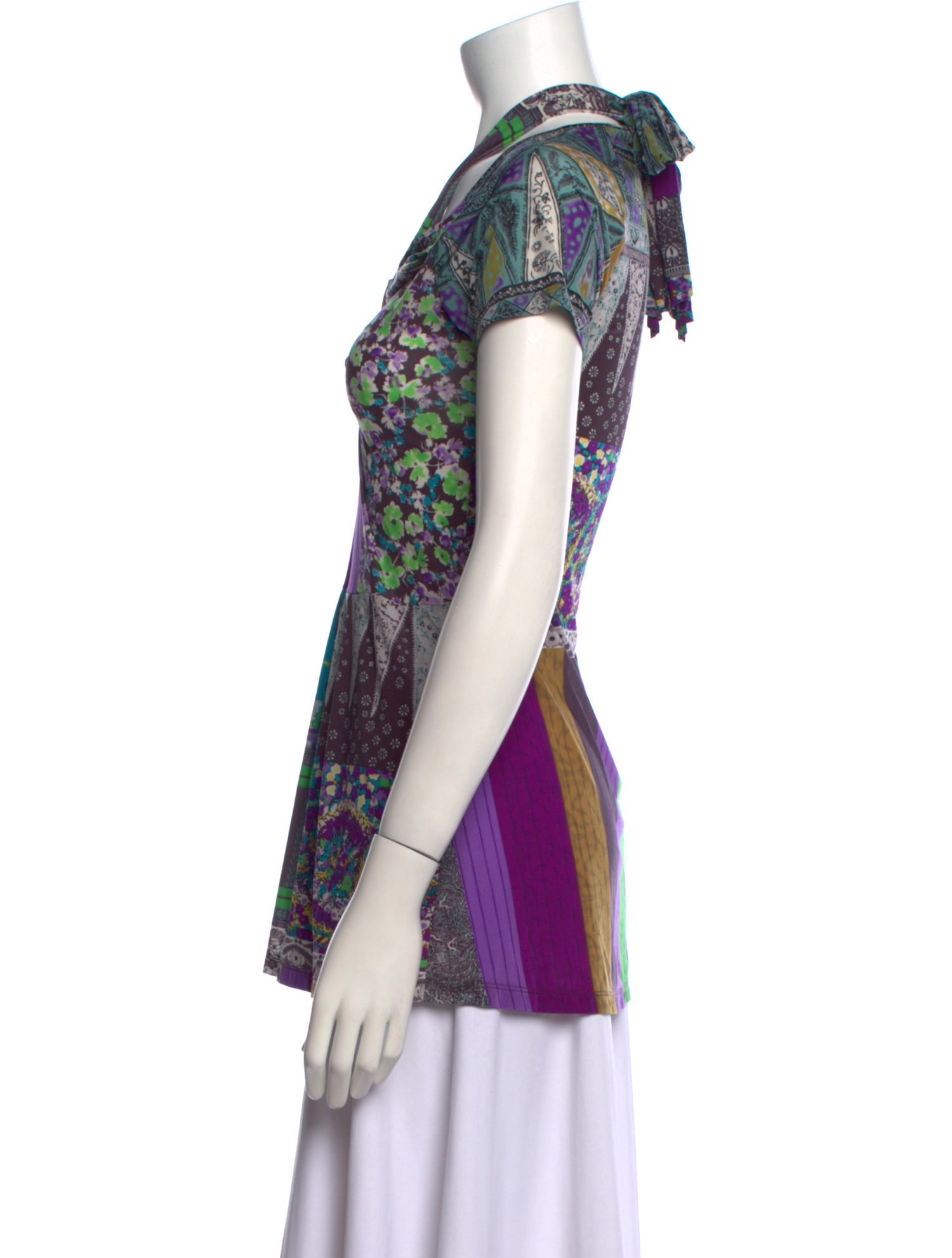 Etro Printed Tie Neck Top