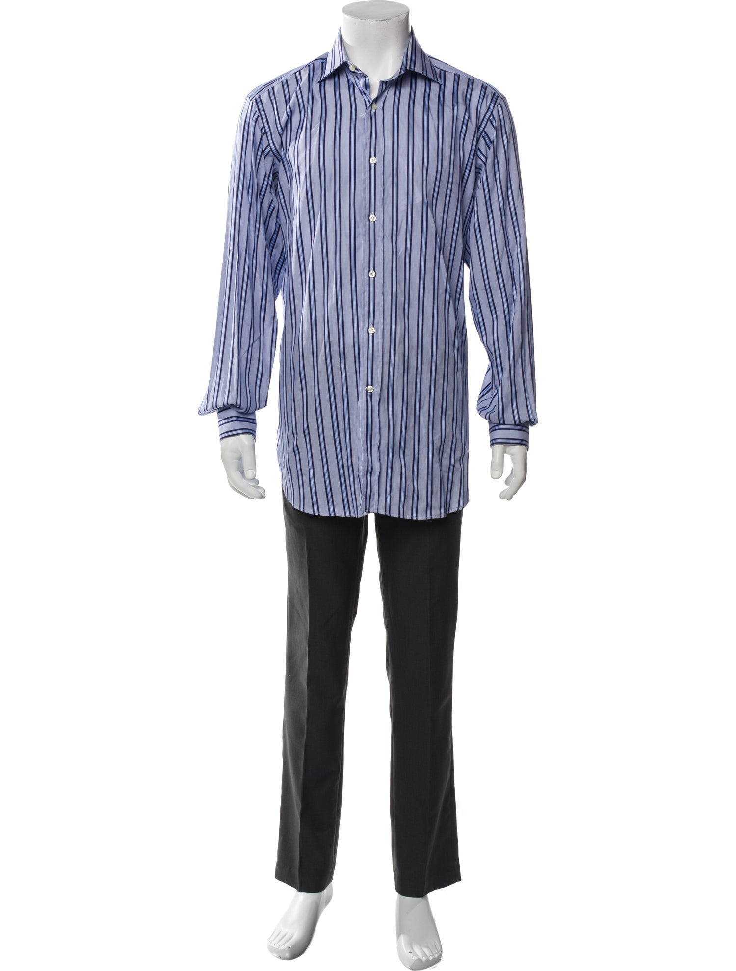 Etro Striped Long Sleeve Dress Shirt