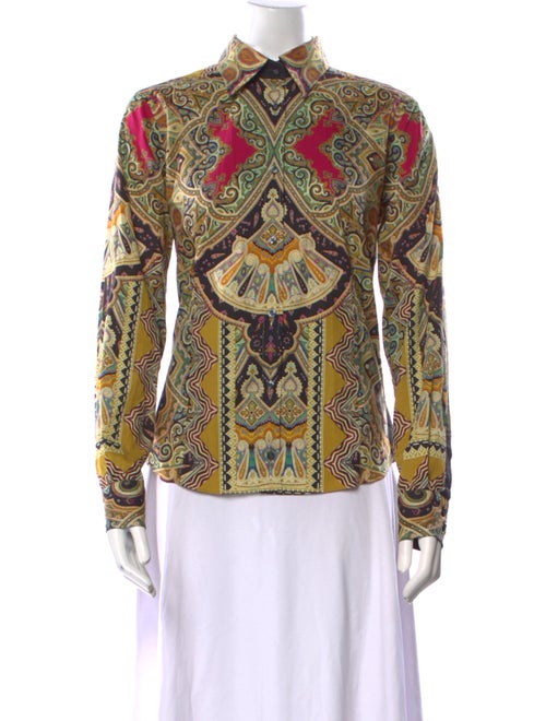 Etro Paisley Print Long Sleeve Button-Up Top