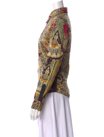 Etro Paisley Print Long Sleeve Button-Up Top