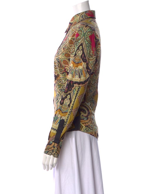 Etro Paisley Print Long Sleeve Button-Up Top
